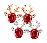 Homoyoyo 2 Pairs Reindeer Ear Studs Lightweight Fashion Ear Jewelries for Women Elegant Holiday Decorative Pendant Earrings for Parties Weddings Daily Wear