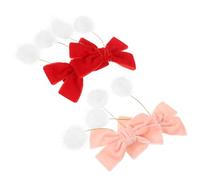 Homoyoyo 2 Pairs Velvet Hairpin Christmas Sequin Bow Hair Clip Bobby Shaped Hair Clips Xmas Shining Headpiece Fuzzy Pink Fabric