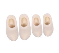 Homoyoyo 2 Pairs Wooden Shoe Keychain Blank Dollhouse Miniature Decor Mini House Accessories Unfinished Wood Shoes Mini House Craft Accessory Prop Craft Beige