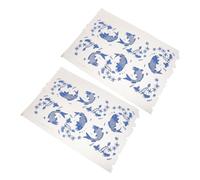 Homoyoyo 2 Pcs Ceramic Decals Blue and White Porcelain Ceramics Clay Transfer Paper Fish and Flower Pottery Underglaze Paper for Pottery Enamel Decal