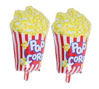 Homoyoyo 2 Pcs Giant Popcorn Balloons Movie Night Supplies Large Foil Popcorn Decorations for Carnival Theme Party Birthday Family Gatherings