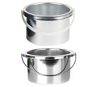 Homoyoyo 2 pcs Metal Wax Melting Machine Replacement Pots with Handle Durable Wax Warmer Inner Containers Diameter Easy Clean for Hair Removal