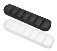 Homoyoyo 2 Pcs Portable Weekly Medication Organizer with Seven Individual Compartments, Large Capacity Pill Case with Tight Seal for Travels, Sturdy Pp Material Travel Pill Organizer