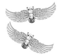 Homoyoyo 2 Pcs Rhinestone Wedding Shoe Clips Elegant Angel Wing Design Detachable High Heels Decoration Sparkling Crystal Buckle for Women for Bridal Party Accessories