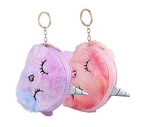 Homoyoyo 2 Pcs Unicorn Coin Purses Zipper Design Unicorn Party Bag Fillers for Girls Cute Cartoon Pouches Wallet