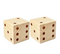 Homoyoyo 2 Pieces Large Wooden Dice 7cm with Rounded Corners, Natural Blank Wooden Point Dice for ’s Educational Board Games and Outdoor Party Use
