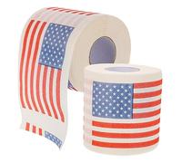 Homoyoyo 2 Rolls American Flag Toilet Paper Per Roll Decorative Bathroom Tissue Fun Napkin Handkerchief Paper Safe Soft Pulp for Parties and Festivities