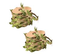 Homoyoyo 2 Rolls Cat Scratch Post Replacement Rope Natural Jute Sisal DIY Grab Column Rope for Cat Scratching 5 Meters Per Roll Green Leaf Pattern Decoration