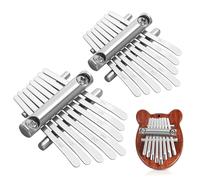 Homoyoyo 2 Sets DIY 8-note Mini Thumb Piano Kalimba for Beginners, Finger Piano Musical Instrument with Crystal Keys, Portable Kalimba Decor for Music Learning