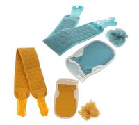 Homoyoyo 2 Sets Household Showering Gloves and Long Strip Bath Towels for Exfoliating and Deep Cleaning Skin-friendly Material with Rich Foaming for Gentle Massage and Dirt Removal