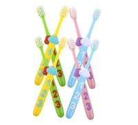 Homoyoyo 2 Sets Manual Toothbrush with Soft Bristles for Tooth Transition Phase Oral Care Brush with Number Handle Gentle Gum Protection for Preschool to Preteen