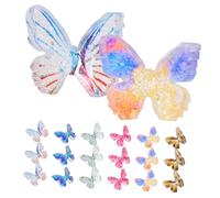 Homoyoyo 2 Sets Miniature Resin Butterfly Figures for Dollhouse Decoration, Tiny Micro Landscaping Butterfly Models for Fairy Garden Craft Supplies