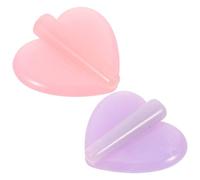 Homoyoyo 2 Sets Nail Art Embossed Acrylic Bending Mold Heart Shape with Matte Pink and Purple Protein for DIY Manicure Salon Nail Tools