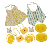 Homoyoyo 2 Sets Pet Rabbit Clothes Set with Leash and Hanging Bag Charming Bunny Costume Outfits for Small Pets Gentlemen Style Harness for Rabbits and Hamsters for Walks and Parties