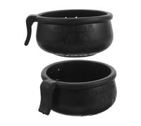 Homoyoyo 2 Sets Portable Rubber Chicken Feeder and Waterer Cup for Domestic Birds, Easy to Clean Black Hanging Feeding Bowl Suitable for Chickens and Gamecocks