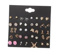 Homoyoyo 20 Pairs Simple Pearl and Snowflake Alloy Earrings Set Elegant Daily Wear Jewelry for Any Occasion Comfortable and Stylish Accessory for Women