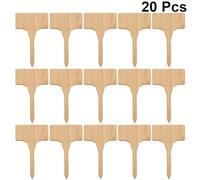 Homoyoyo 20 Pcs Bamboo Signpost Gardening Label for Nursery Professional Nurseries T Shape Modern Style Disposable Easy to Insert Natural Bamboo Material