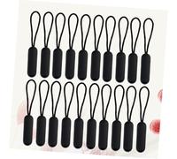 Homoyoyo 20 Pcs Black Oval Zipper Pulls with Molded Sliders for Bag DIY Accessories Clothes Repair Pull Tabs Pants Replacement Strong Plastic Cord Pullers for Backpacks Suitcases Jackets