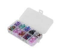 Homoyoyo 200 Pcs 8mm Glass Crackle Round Beads for Jewelry Making and Craft, Tiny Round Balls Suitable for Necklace Making and Clothing Accessories Decoration Random Color