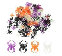 Homoyoyo 200 Pcs Mixed Color Halloween Spider Rings - Plastic Creepy Crawly Costume Accessories for ' Parties - Fun Decorations and Goodies