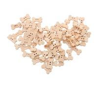Homoyoyo 200pcs Flatback Sewing Buttons Wooden Bone Shape Buttons Lightweight Easy to Sew Creative Beige Embellishments for DIY Projects and Handmade Crafts