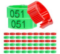 Homoyoyo 200pcs Poultry Leg Bands with Numbers for Chickens Ducks Geese Plastic Identification Rings in Green and Red Easy to Install and Remove for Farm Management