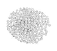 Homoyoyo 200pcs White Round Rhinestone Disco Ball Beads for Jewelry Making Shiny Polymer Clay Beads for DIY Bracelets Necklaces Earrings Bling Findings for Holiday Craft Decorations