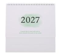 Homoyoyo 2026-2027 Desk Calendar Desktop Standing Paper Monthly Planner with Compact Structure and Fresh Green Design for Home and Meetings, Minimalist Style, 18-month Scheduling
