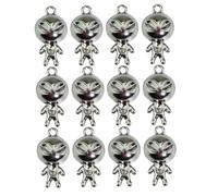Homoyoyo 20Pcs Alien Pendant Charms for Jewelry Making DIY Necklace Earring Bracelet Craft Supplies Multi-color Alloy Charms for Creative Accessories