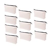 Homoyoyo 20pcs Beige Canvas Pencil Case Coin Purse Set Portable Zipper Pouch for Students and Artists School and Travel Stationery Storage Random Color