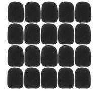 Homoyoyo 20pcs Black Sponge Mic Windscreen Cover 30x22x8mm Headset Microphone Foam Protective Caps for Stage and Live Sound Accessories