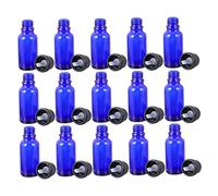 Homoyoyo 20pcs Blue 10ml Essential Oil Orifice Bottles Glass Sample Vials with Dropper Caps and Inner Stoppers for Cosmetic Refill and Travel Use