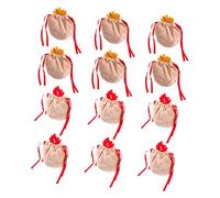 Homoyoyo 20pcs Christmas Drawstring Gift Bags with Antler Design Velvet Candy Storage Pouches Small Party Favor Bags for Xmas Treats Snacks Jewelry Holder Festive Holiday Packaging