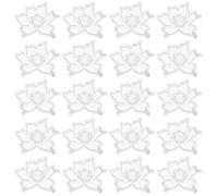 Homoyoyo 20pcs Embroidery Patch Flower Applique White Polyester Silk Clothes and Hats Craft Making Decorative Clothing for Manual Crafts and Daily Life