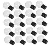 Homoyoyo 20pcs Empty Globe Light Bulb String Lights Globe Decor for Party Wedding Durable Plastic Pendant with Black Cap Replacement for Old Broken Shades