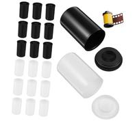 Homoyoyo 20pcs Film Canisters with Caps PE Camera Film Storage Containers Portable Organizer for Multiple Black and White Color for Travel and Outdoor Photography
