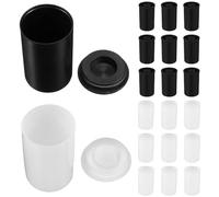 Homoyoyo 20pcs Film Canisters with Lids, Small Reusable Plastic Camera Reel Storage Containers, Black and White Set for Film Photography and Photo Accessories
