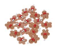 Homoyoyo 20Pcs Gingerbread Man Resin Charms for Jewelry Making Cute Decorative Ornaments for Earrings Necklaces Keychains Crafts Durable DIY Accessories Light Dark Styles