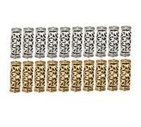 Homoyoyo 20pcs Hair Cuffs Dread Clips for Braids Hair Beads for Braids Diy Braiding Accessories for Womens Viking Jewellery