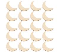 Homoyoyo 20pcs Khaki Moon Shape Wooden Chips with Smooth Surface for Hanging, Synthetic Material Craft Decorations for Christmas Tree Decoration Or Home Use