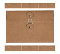 Homoyoyo 20pcs Kraft Paper File Envelopes String-Tied Storage Bags Vintage Classic Elegant Versatile String Closure for Office and Study Organization