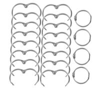 Homoyoyo 20pcs Metal Binder Rings Quick Open Loose Leaf Book Paper Rings for Index Cards Flash Cards Keychains Scrapbook Office School Binding Circles
