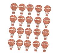 Homoyoyo 20pcs Miniature Wooden Hot Air Balloon Craft Ornaments Smooth Edges Lightweight DIY Embellishments for Travel Souvenirs Office Desk Decor