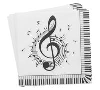 Homoyoyo 20pcs Music Notes Napkins Decorative Party Table Napkins Paper Material Charming Design Reliable Convenient Disposable Use for Music Festival Parties