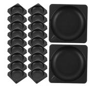 Homoyoyo 20pcs Portable Black Chinese Inkstone with Lid, Lightweight Plastic Ink Grinding Tool for Calligraphy Practice and Writings, Suitable for Beginners and Professional Artists
