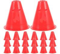 Homoyoyo 20pcs Red Small Plastic Cones for Soccer Training and Skate Practice, 8cm High Pe Material, Easy to Carry and Store, for School Sports and Agility Drills
