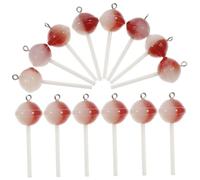 Homoyoyo 20pcs Resin Lollipop Charms for Jewelry Making DIY Pendants and Keychain Crafts Transparent Round Candy Design Creative Earring and Bag Ornaments