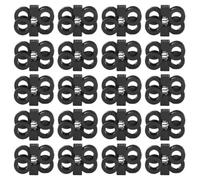Homoyoyo 20pcs Shoelace Buckles Adjustable Shoelace Fastener Locks Plastic Steel Pvc Black Boots and Basketball Sneakers Easy to Operate the Elderly
