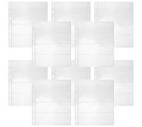 Homoyoyo 20pcs Stamp Album Pages Stamp Storage Pages Pvc Material Single-sided 9-hole 4 Rows Displaying Collections Protecting Items for Paper Money Collecting