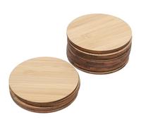 Homoyoyo 20pcs Unfinished Cutouts Round Circles DIY Cutout Decor for Light Brown Sturdy Multi-Purpose Bamboo Pastime Activity Valentine’s Day Mother’s Day